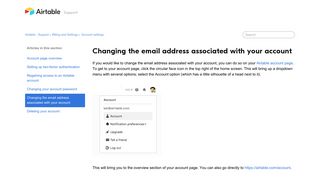 Changing the email address associated with your account – Airtable ...