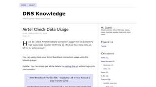 Airtel Check Data Usage - DNS Knowledge