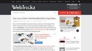 Easy way to Check Airtel Broadband Data Usage Online - WebTrickz