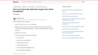 How to know the daily data usage of my Airtel Broadband - Quora