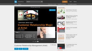 Customer Relationship Management (Airtel) - SlideShare