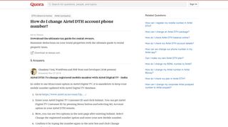 How to change Airtel DTH account phone number - Quora