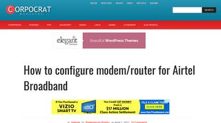 How to configure modem/router for Airtel Broadband – Corpocrat ...