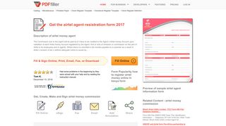 Airtel Agent Resistration Form 2017 - Fill Online, Printable, Fillable ...