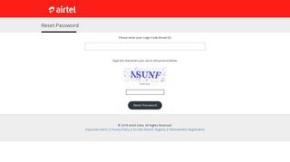 airtel | Reset Password