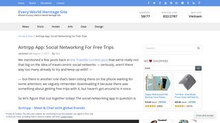 Airtripp App: Social Networking For Free Trips — Every World Heritage ...
