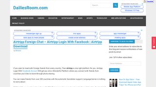 Airtripp Foreign Chat - Airtripp Login With Facebook | Airtripp Download