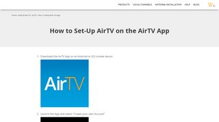 How to Set-Up AirTV on the AirTV App | Support