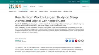Results from World's Largest Study on Sleep Apnea and Digital ...