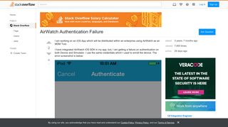 AirWatch Authentication Failure - Stack Overflow