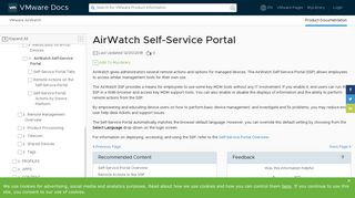 AirWatch Self-Service Portal - VMware Docs