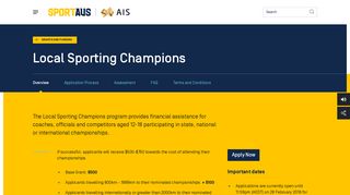 Local Sporting Champions | Sport Australia