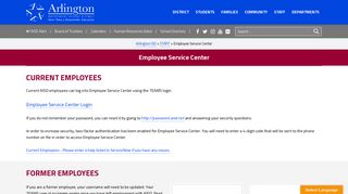 Employee Service Center » Arlington ISD