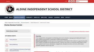 Home Access Center - Aldine Independent School (EN)