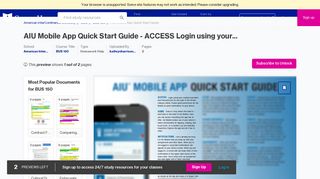 AIU Mobile App Quick Start Guide - ACCESS Login using your student ...