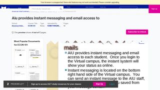 AIU provides instant messaging and email access to each student ...
