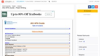 AIU APA Guide - Peak Writing - studylib.net
