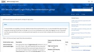 AIX Security Expert Login Policy Recommendations group - IBM