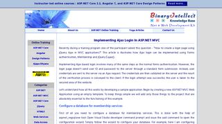 Implementing Ajax Login in ASP.NET MVC | BinaryIntellect ...
