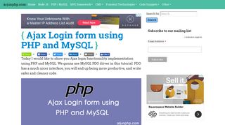 Ajax Login form using PHP and MySQL - Arjun