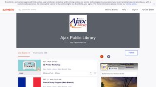 Ajax Public Library Events | Eventbrite