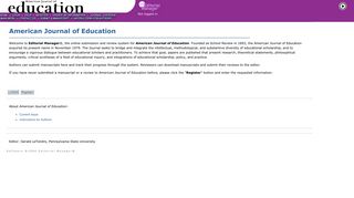 American Journal of Education - Editorial Manager