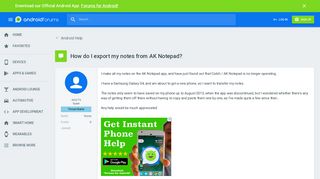 How do I export my notes from AK Notepad? - Android Help | Android ...