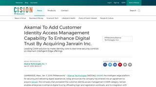 Akamai To Add Customer Identity Access Management Capability To ...