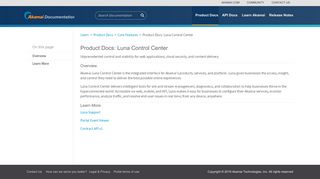 Product Docs: Luna Control Center - Akamai Documentation