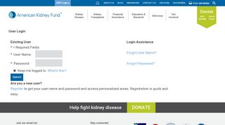 User Login - American Kidney Fund