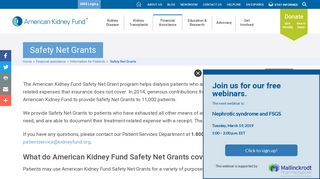 Safety Net Grants | Financial assistance - American Kidney Fund (AKF)