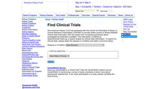 American Kidney Fund (AKF) - Find Clinical Trials - CenterWatch