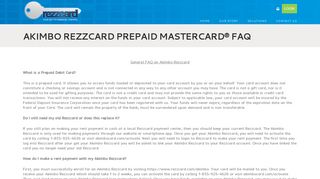 Akimbo Rezzcard Prepaid Mastercard® FAQ |