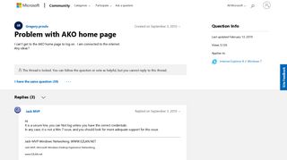 Problem with AKO home page - Microsoft Community