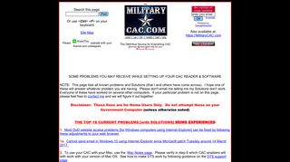 MilitaryCAC's Common Problems and Solutions for CAC Installation