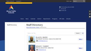 Staff Directory - Akron Public Schools
