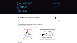 Home Access Center Temporarily Down — Litchfield Middle School