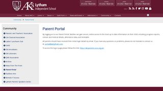 AKS Lytham > Community > Parent Portal