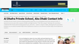 Al Dhafra Private School, Abu Dhabi Contact Info - WhichSchoolAdvisor