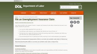 File an Unemployment Insurance Claim | Department of Labor