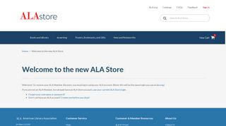 Welcome to the new ALA Store | ALA Store