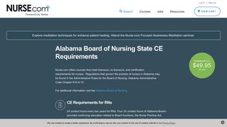 Alabama: Board of Nursing CE Requirements | Continuing Education ...