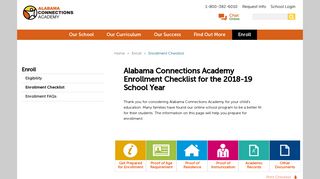 Online School Enrollment Checklist | Alabama Connections Academy