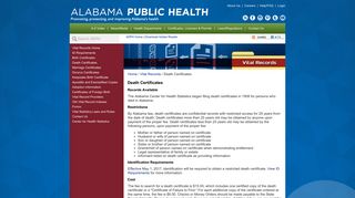 Death Certificates | Alabama Department of Public Health (ADPH)