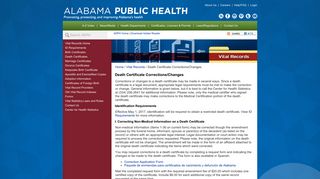Death Certificate Corrections/Changes | Alabama Department of ...
