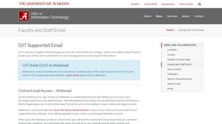 Faculty and Staff Email – Office of Information Technology | The ...