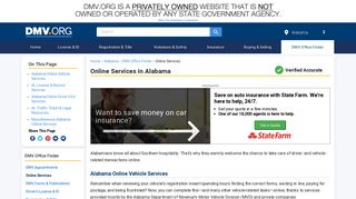 Alabama Online Driver & Vehicle Services | DMV.ORG