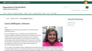 UAB - CAS - Department of Social Work - Laura Heffington Johnson