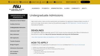 Undergraduate Admissions | Alabama State University