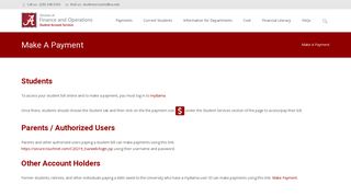 Make A Payment – University of Alabama Student Account Services